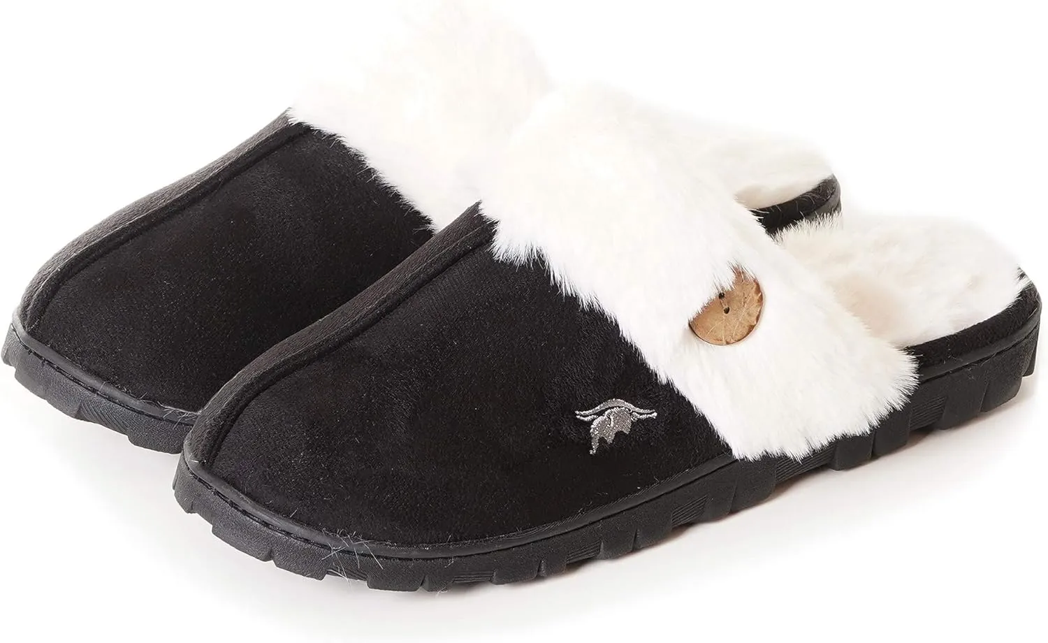 Womens 80-D Memory Foam Slippers Slip On Faux Fur Warm Winter Mules Fluffy Micro Suede Breathable Washable Indoor/Outdoor House Shoe w/Anti Slip Sole