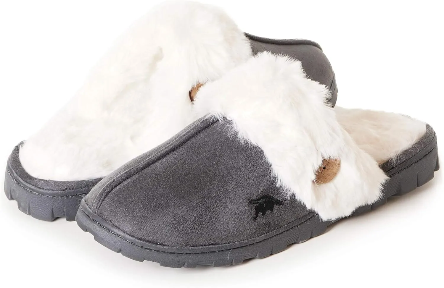 Womens 80-D Memory Foam Slippers Slip On Faux Fur Warm Winter Mules Fluffy Micro Suede Breathable Washable Indoor/Outdoor House Shoe w/Anti Slip Sole