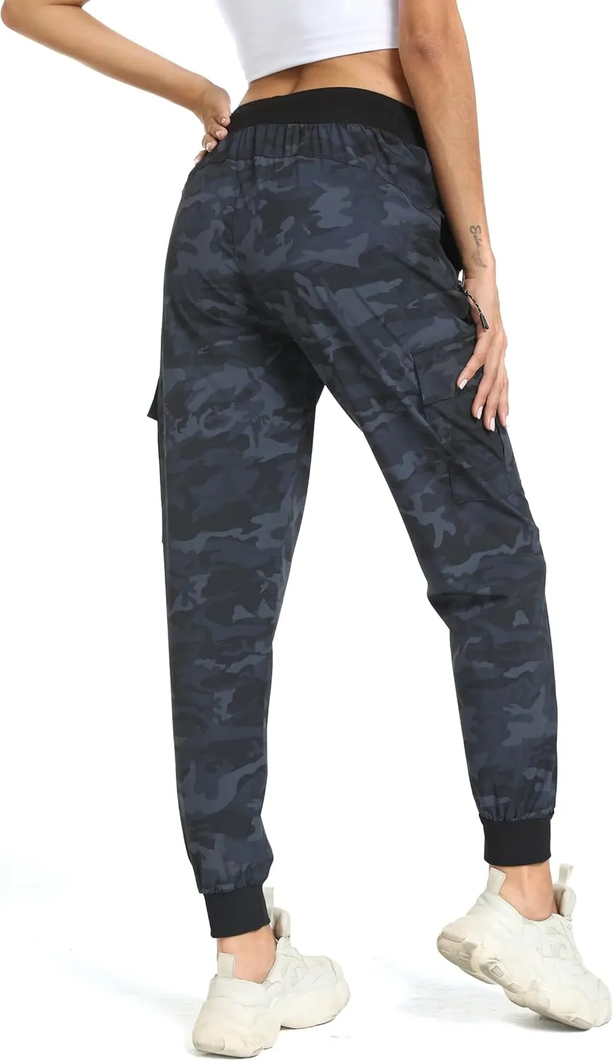 Womens Cargo Pants with Pocket Quick Dry Workout Athletic Joggers Drawstring Travel Casual Outdoor Camping Hiking Pants