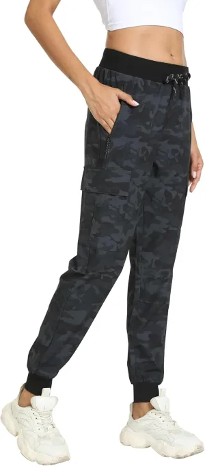 Womens Cargo Pants with Pocket Quick Dry Workout Athletic Joggers Drawstring Travel Casual Outdoor Camping Hiking Pants