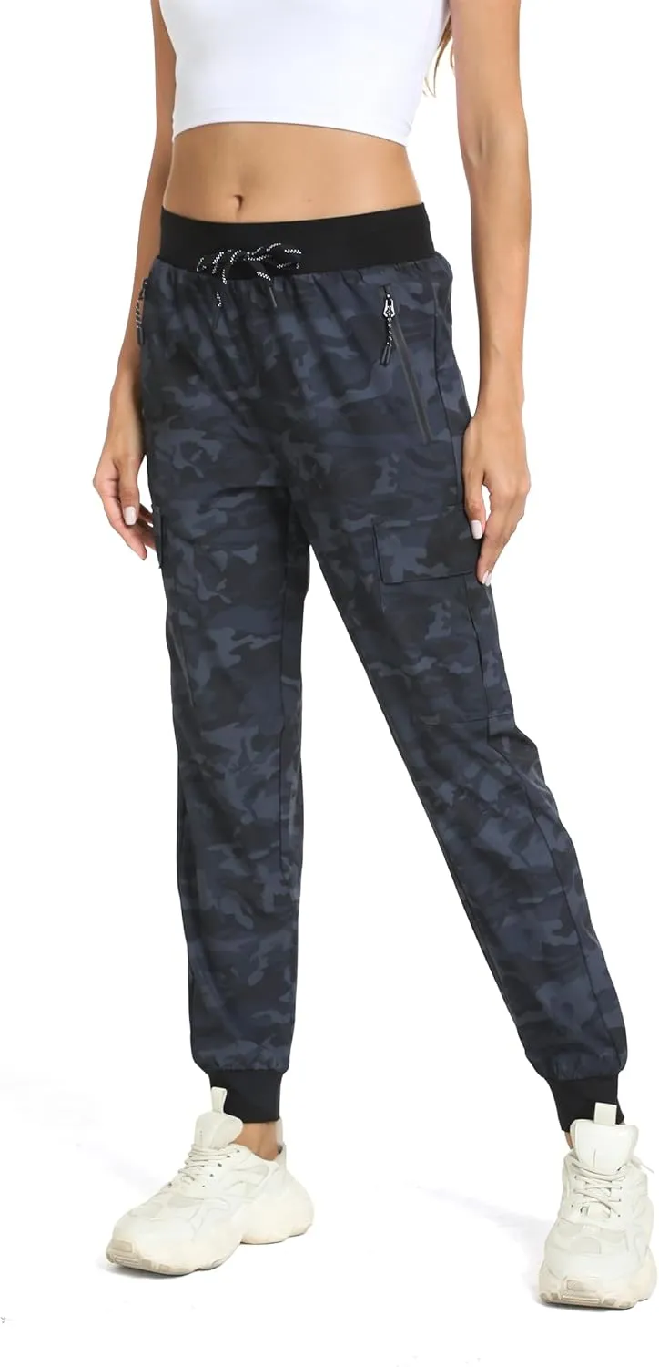 Womens Cargo Pants with Pocket Quick Dry Workout Athletic Joggers Drawstring Travel Casual Outdoor Camping Hiking Pants