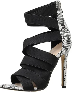 Women's Chunky High Heel Sandal Strappy Open Toe Ankle Strap Dress Shoes Bridesmaid Ladies in Wedding Bridal Shoes