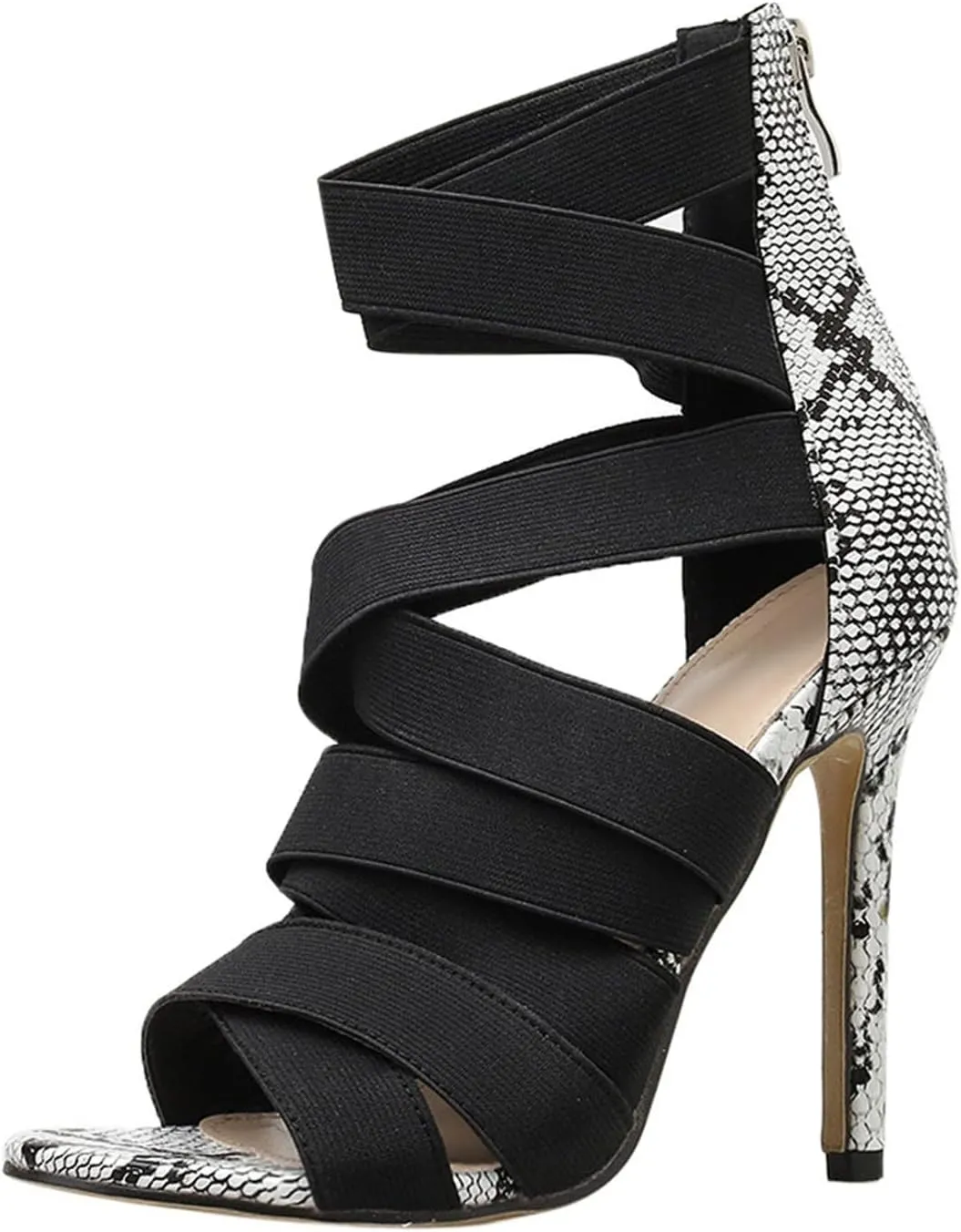 Women's Chunky High Heel Sandal Strappy Open Toe Ankle Strap Dress Shoes Bridesmaid Ladies in Wedding Bridal Shoes