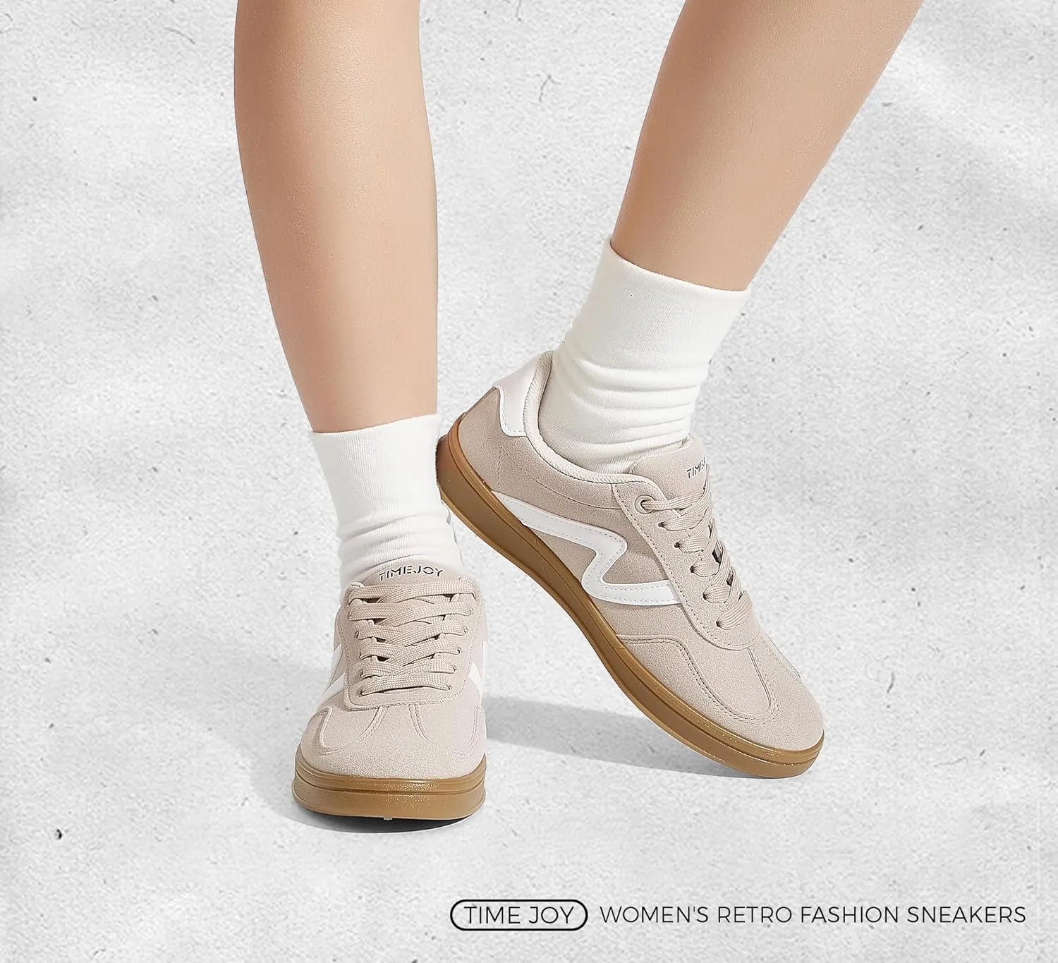 Women's Classic Retro Fashion Sneakers with Gum Sole Trendy Low Top Casual Shoes for Daily Wear, Walking & Outfits
