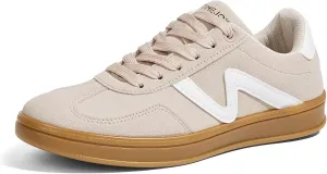 Women's Classic Retro Fashion Sneakers with Gum Sole Trendy Low Top Casual Shoes for Daily Wear, Walking & Outfits