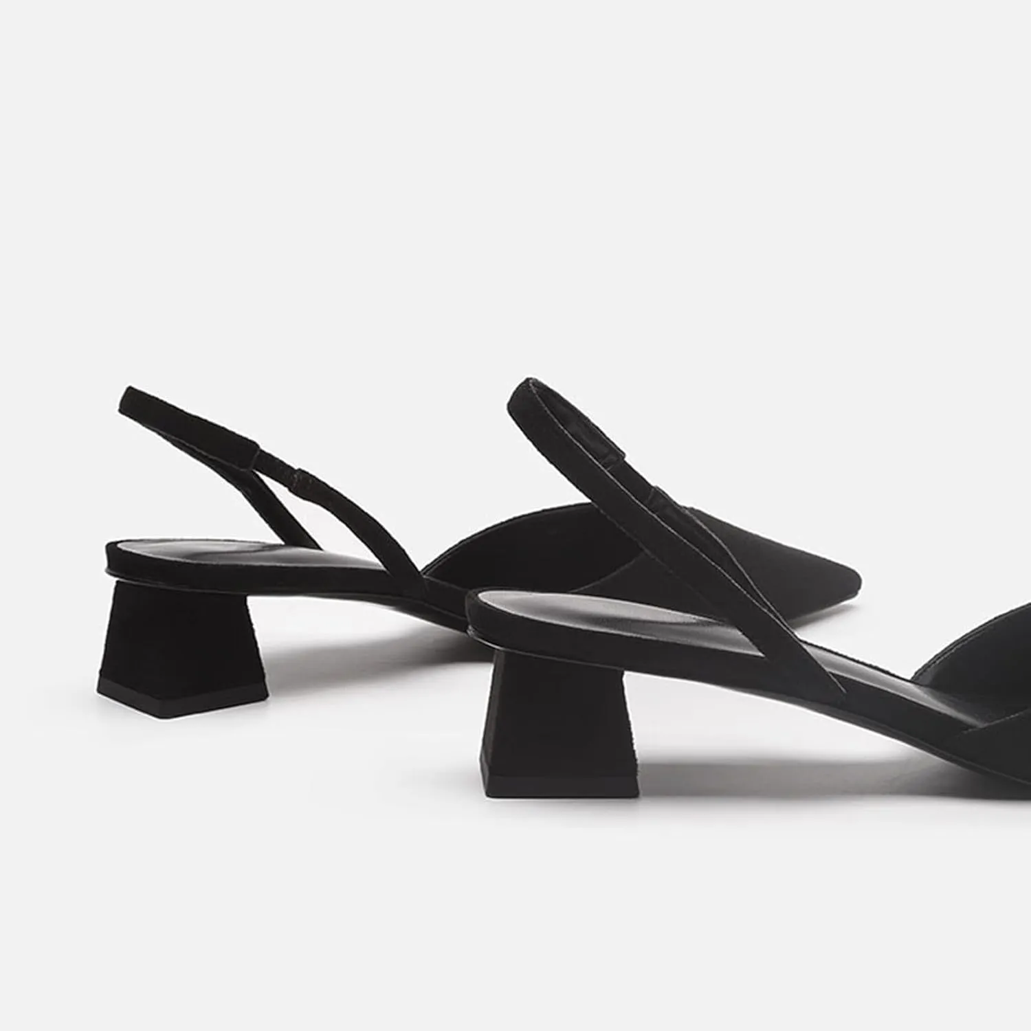 Women's Closed Pointed Toe Mules Sandal,Slingback Slip On Wedding Dress Pumps Fashion Chunky Heels Dress Shoes