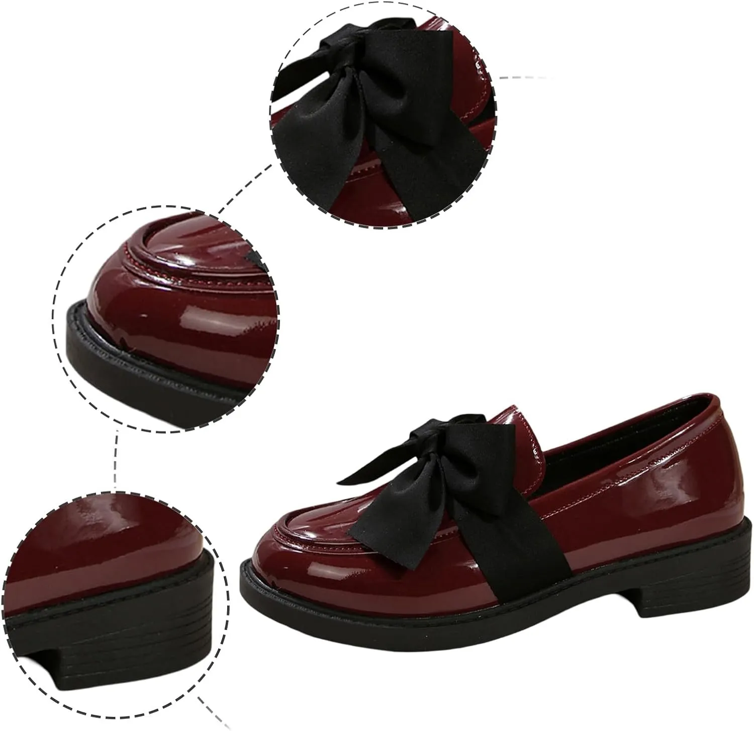 Women's Fashion Leather Bow Solid Color Casual Shoes Temperament A Slip On Shoes Casual Shoes Below 500