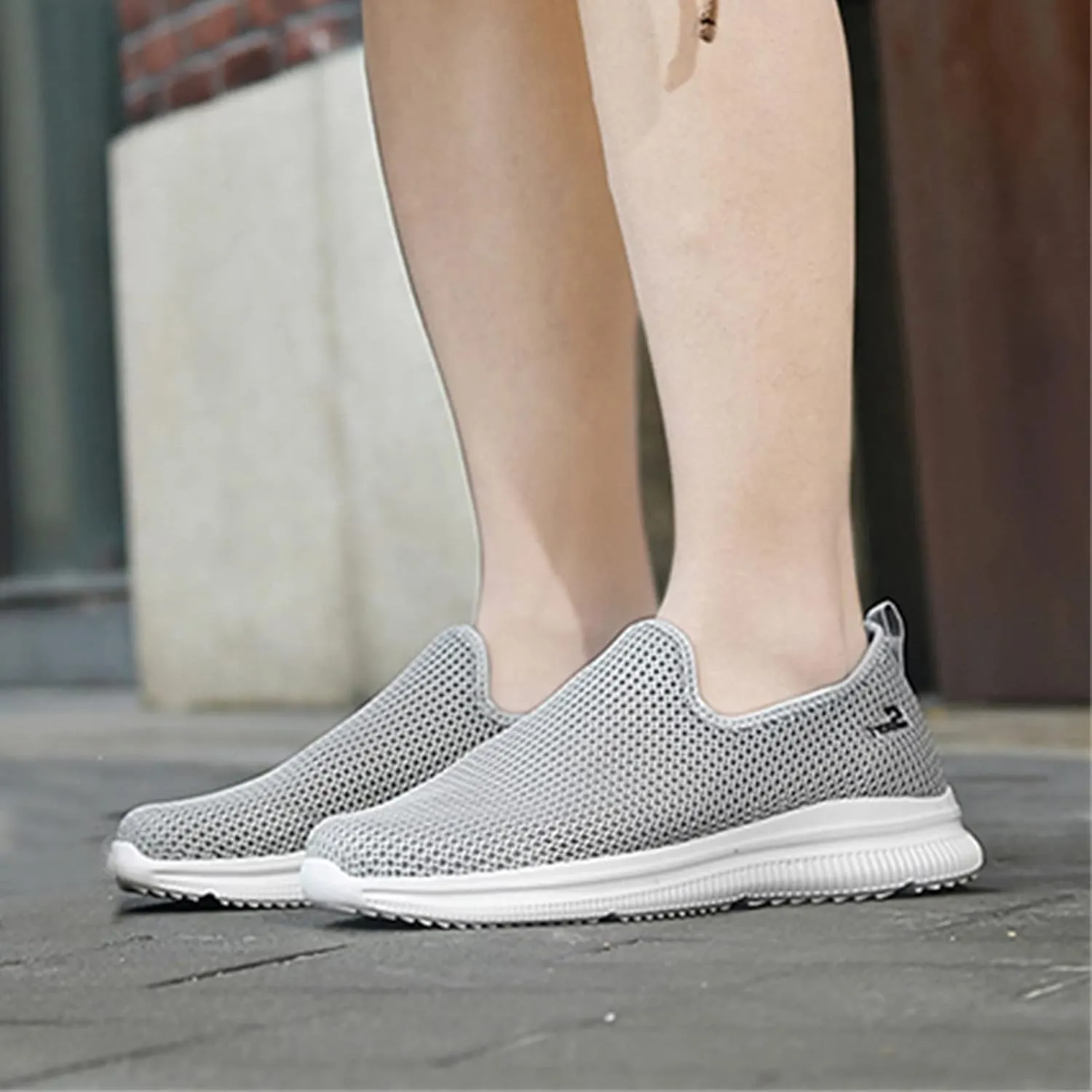 Women's Fashion Sneaker Mesh Slip On Black Non Slip Shoes for Women Comfortable Trail Running Shoes Women Loafer Slides White Women Sneakers