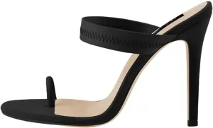 Women's Flip Flops - Thin Heel Slip On Summer Mules