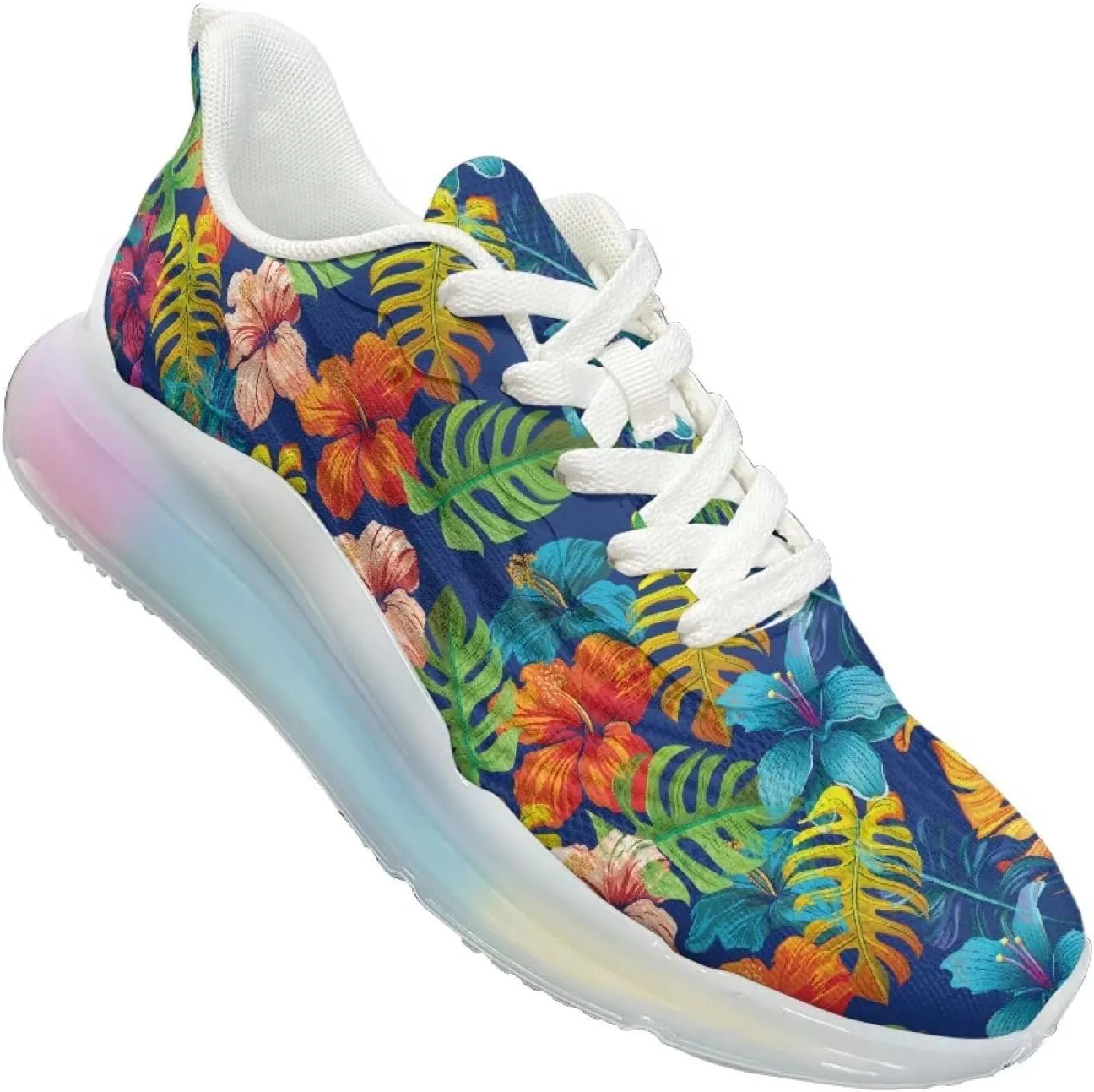 Women's Floral Print Sneaker Soft Lightweight Non Slip Tennis Sneaker Footwear Air Cushion Walking Shoes for Women US 6-11
