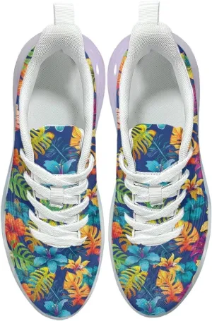 Women's Floral Print Sneaker Soft Lightweight Non Slip Tennis Sneaker Footwear Air Cushion Walking Shoes for Women US 6-11