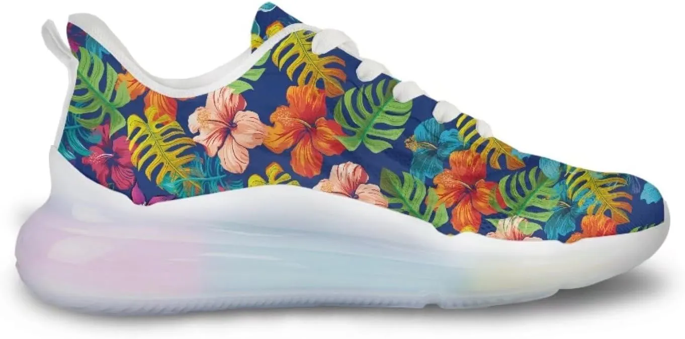 Women's Floral Print Sneaker Soft Lightweight Non Slip Tennis Sneaker Footwear Air Cushion Walking Shoes for Women US 6-11