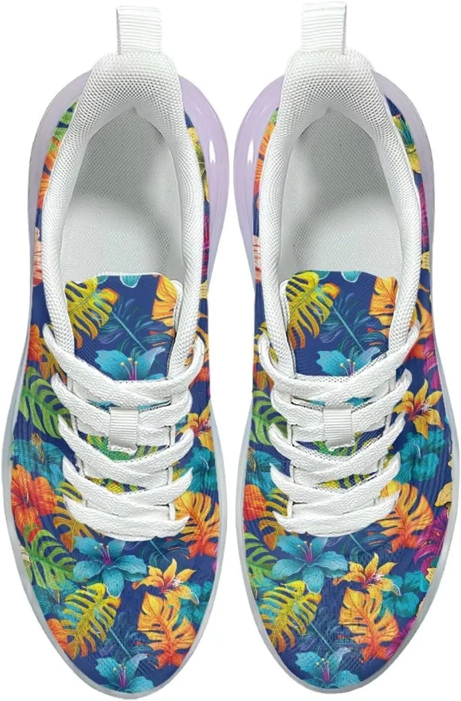 Women's Floral Print Sneaker Soft Lightweight Non Slip Tennis Sneaker Footwear Air Cushion Walking Shoes for Women US 6-11