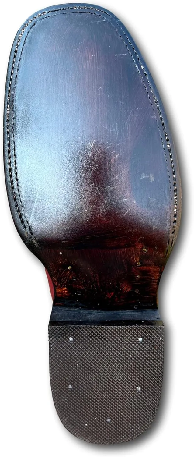 Women's Full Leather Snip & Square Toe Cowgirl Western Boots with Classic Luxury Leather Sole Bota con punta cuadrada para mujer