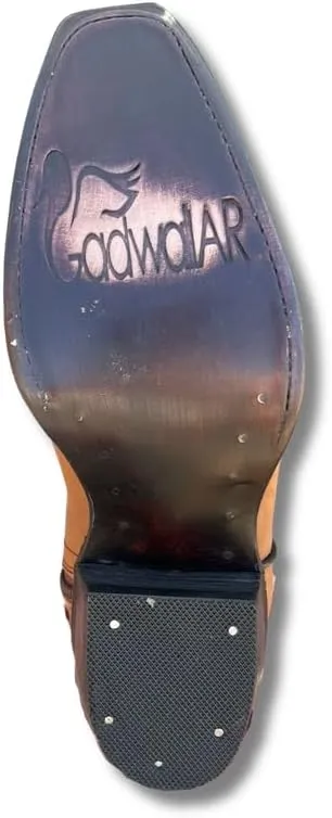 Women's Full Leather Snip & Square Toe Cowgirl Western Boots with Classic Luxury Leather Sole Bota con punta cuadrada para mujer