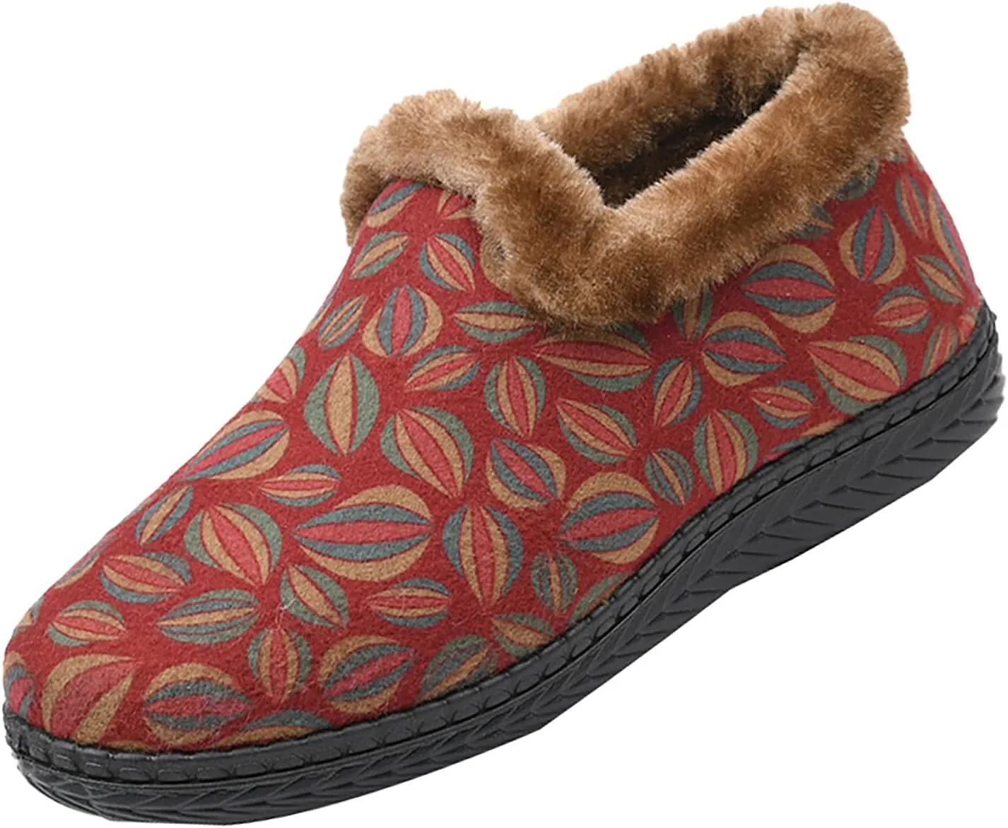 Womens Insulated Hiking Boots Deer Prints Flat Round Toe Lazy Suede Shoes Snow Boots Boots Womens