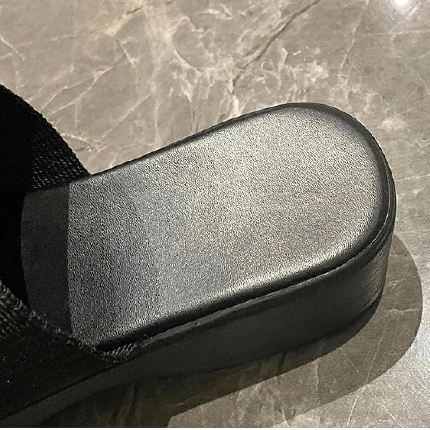 Women's Knit One Strap Platform Low Heel Slide Sandal Comfortable Breathable Open Round Toe Slip On Elastic Band Wedges Sandals Summer Outdoor Casual Mules