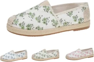 Women's Loafers Slip on Shoes, Low Top Canvas Embroidered Sneakers Non Slip Fashion Casual Shoes