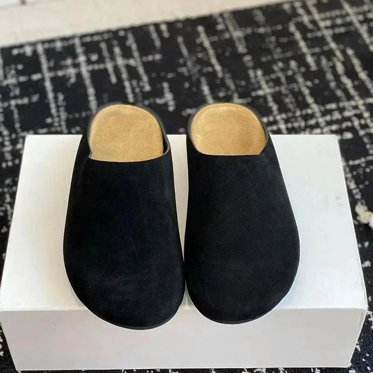 Women's Mule Sandals Women's Outdoor Flat Mules Suede Slingback Casual Comfort
