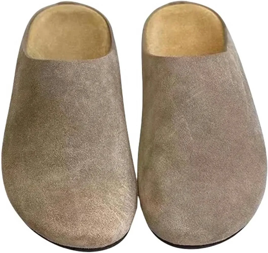 Women's Mule Sandals Women's Outdoor Flat Mules Suede Slingback Casual Comfort