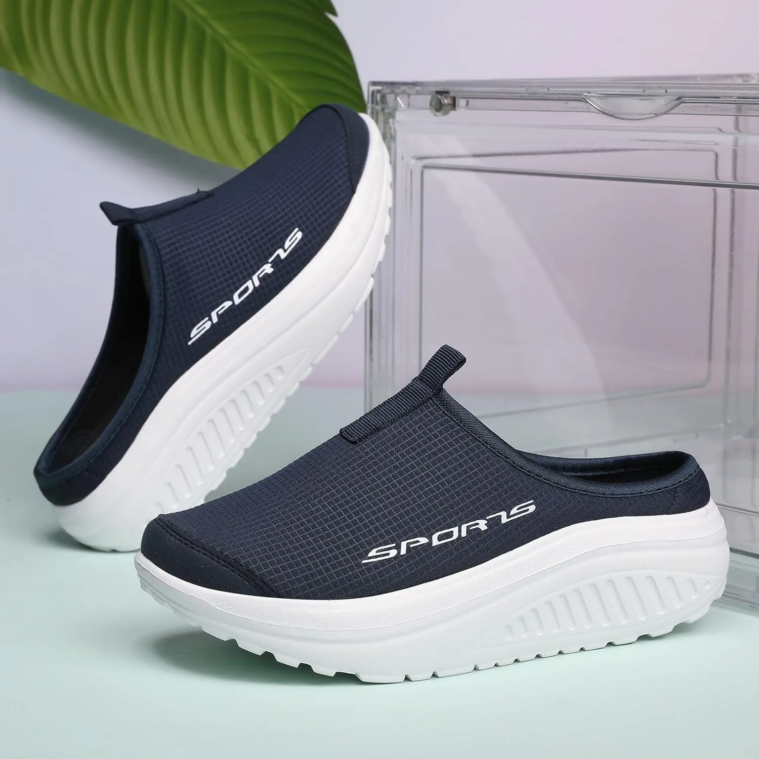 Women's No Limits Slip-On Mule Walking Shoes Women Fashion Sneakers Comfort Wedge Platform Loafers