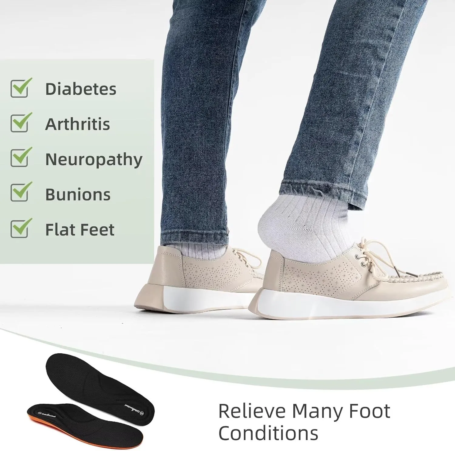 Women's Orthopedic Leather Dress Walking Shoes: Casual Sneakers with Arch Support for Plantar Fasciitis, Comfortable Supportive Shoes with Orthotic Insoles for Foot and Heel Pain