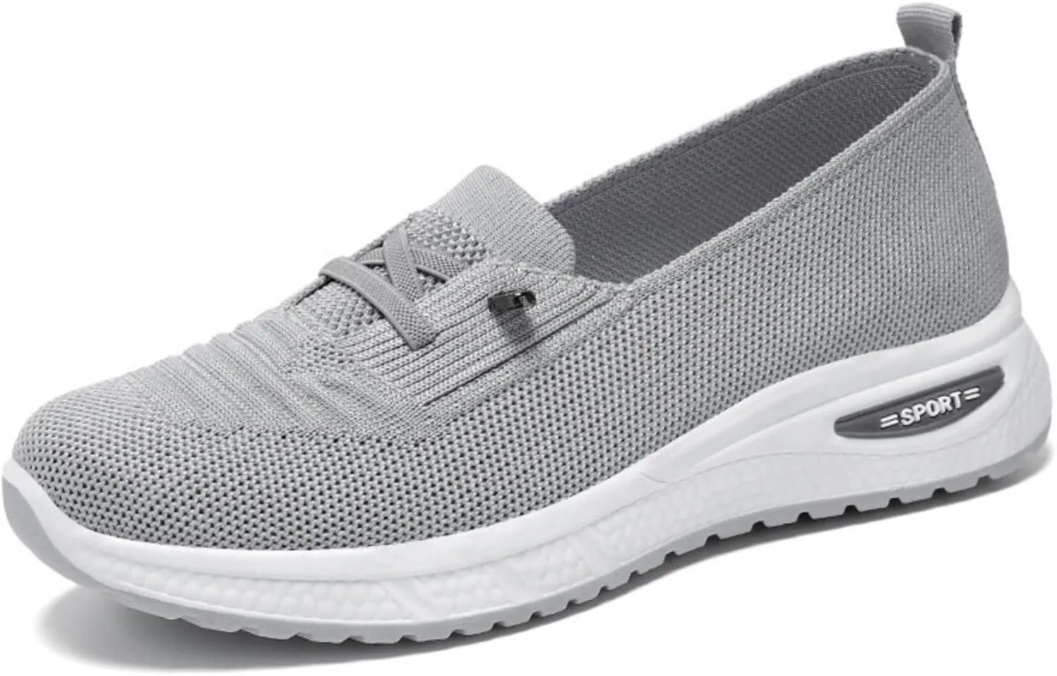 Womens Orthopedic Sneakers Lightweight Breathable Mesh Knitted Woven Low Top Walking Shoes Summer Comfortable Wide Width Soft Sole Slip On Sneakers with Arch Support