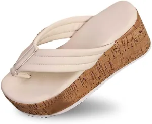 Women's Platform Flip Flop Heat High Heels Sandals Casual Comfortable Wedge Flip-Flops Comfort Walking Slip-on Beach Thong Slippers Summer Vacation Sandal with Arch Support