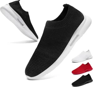 Womens Running Shoes Tennis Walking Gym Workout Athletic Slip on Fashion Sneakers Breathable Lightweight Sport Jogging Hiking Casual Shoe