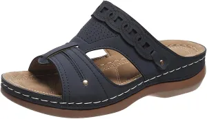 Womens Slip on Wedge Sandals Comfortable Fish Mouth Open Toe Platform Slippers Summer Lightweight Casual Outdoor Non-Slip Shoes Slides