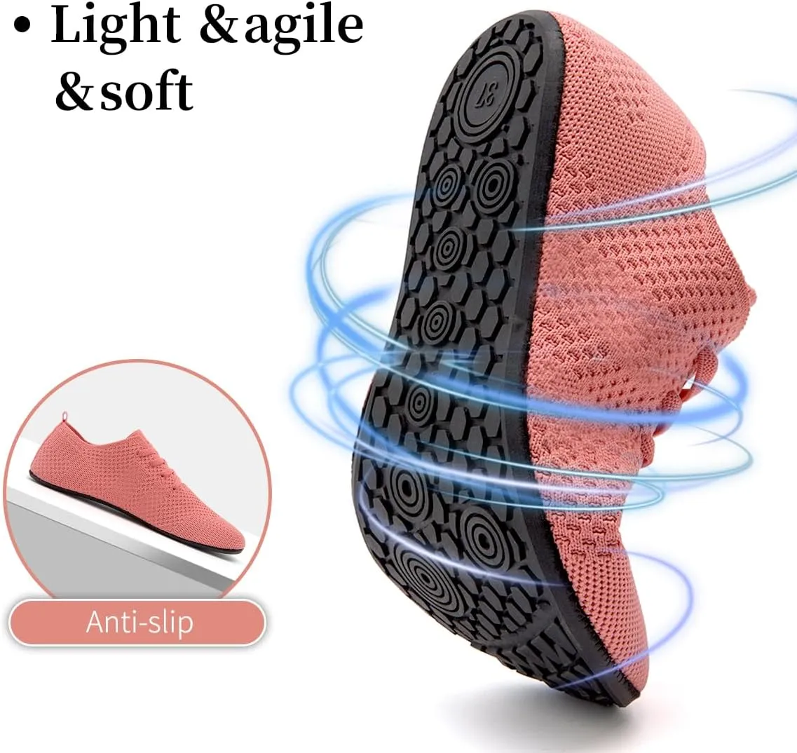 Women's Sneakers Walking Running Shoes Training Sport Gym Fitness Tennis Shoes Non Slip Barefoot Yoga Shoe Comfortable Lightweight Mesh Breathable Fashion Sneaker
