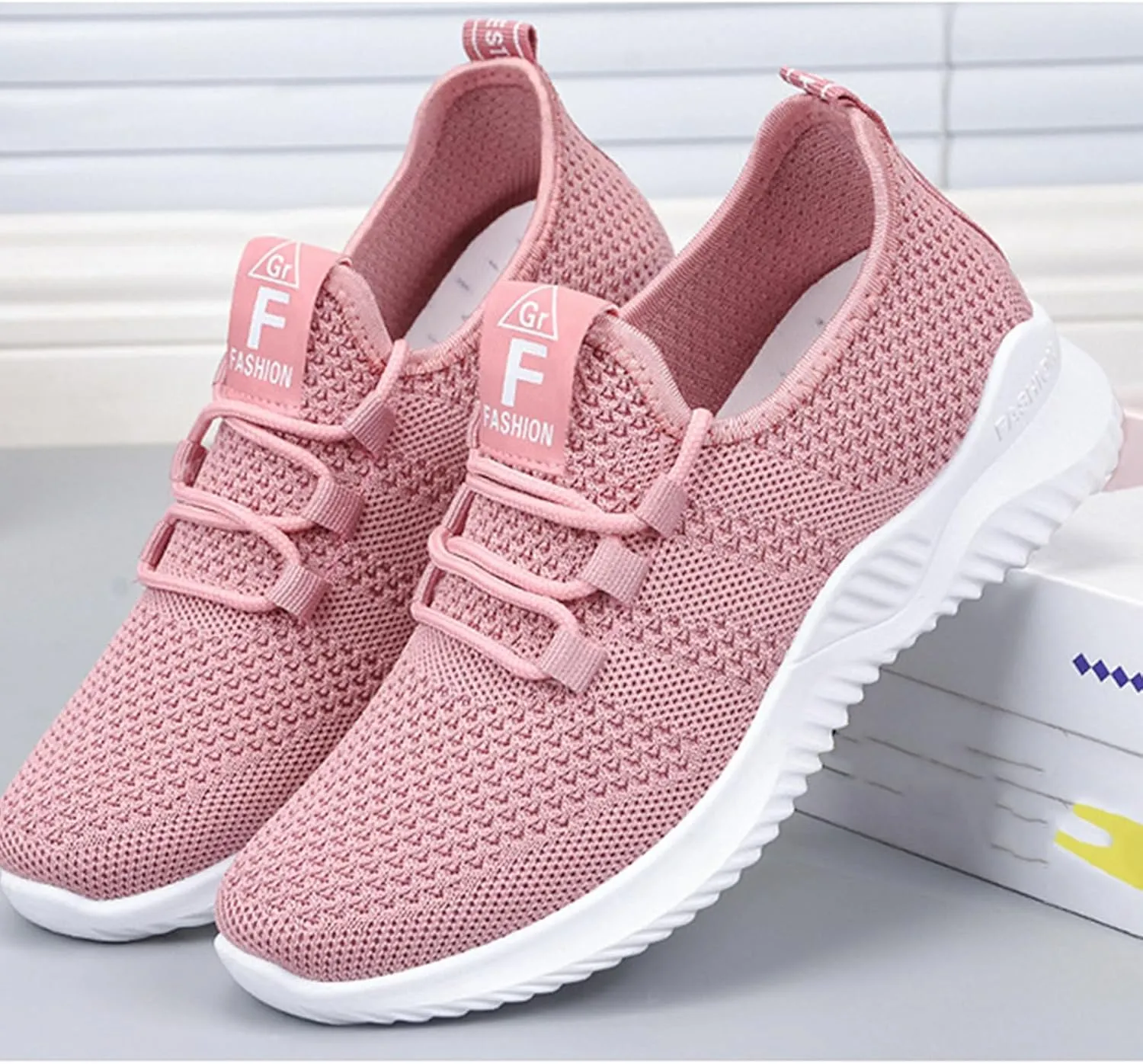 Womens Walking Shoes 2025 Non Slip Lightweight Breathable Mesh Running Shoes Casual Comfortable Slip On Sneakers Sports Workout Gym Shoe for Gym Travel Work