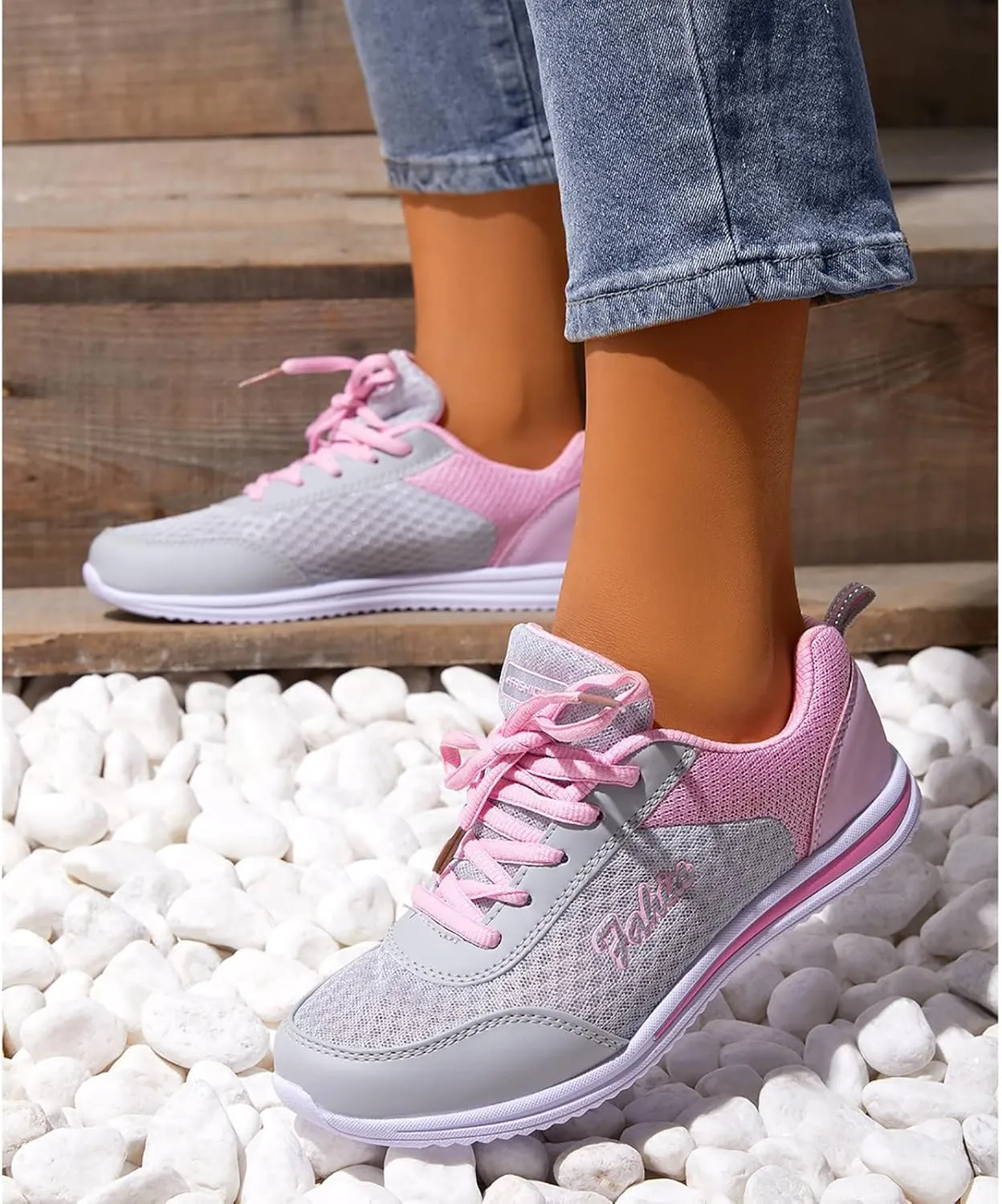 Womens White Tennis Shoes Leather Sneakers Casual Walking Shoes for Women Women's Road Running Shoes Sports Loafer Women Sneakers for Men Clearance