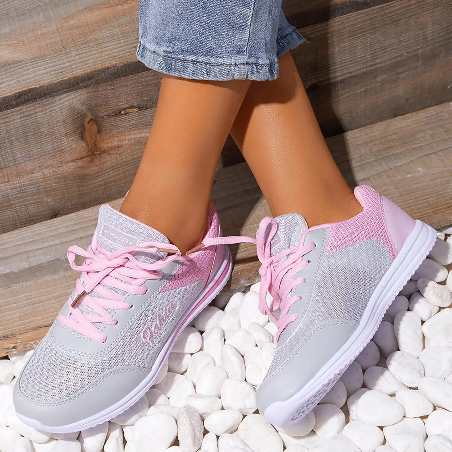 Womens White Tennis Shoes Leather Sneakers Casual Walking Shoes for Women Women's Road Running Shoes Sports Loafer Women Sneakers for Men Clearance