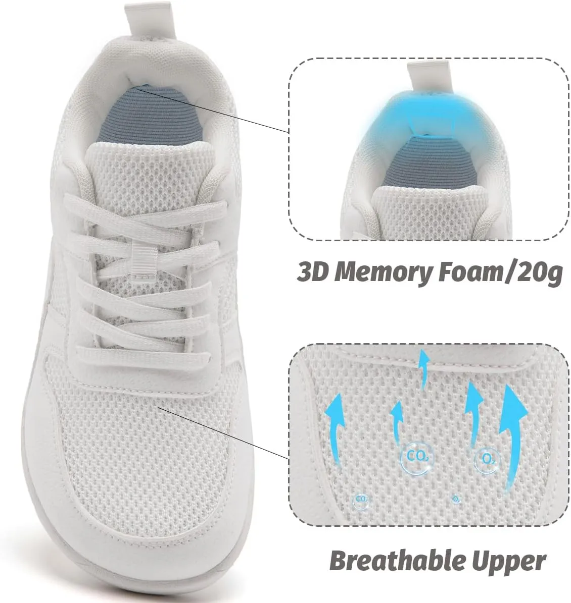 Women's Wide Toe Box Barefoot Sneakers Slip On Shoes Non Slip Running Sneakers Jogging Shoes