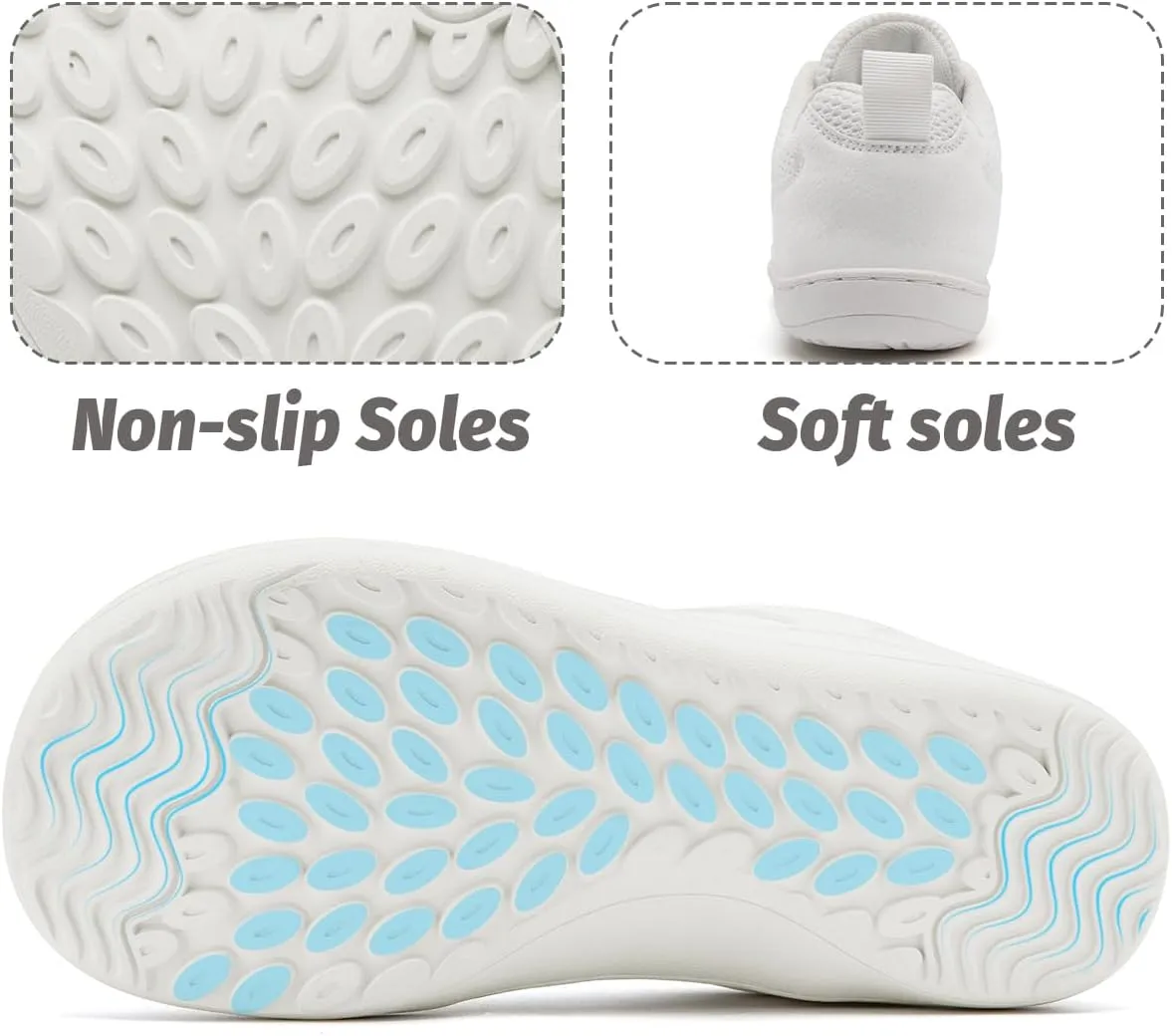 Women's Wide Toe Box Barefoot Sneakers Slip On Shoes Non Slip Running Sneakers Jogging Shoes