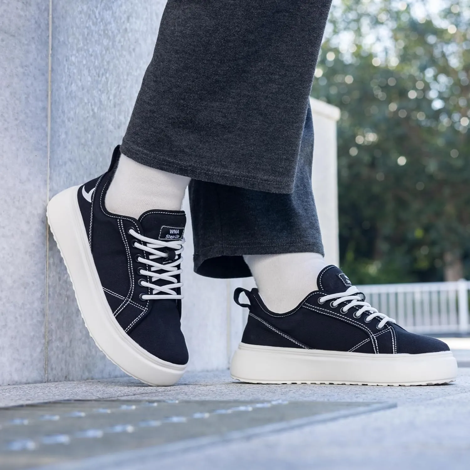 Womens Wide Toe Box Walking Shoes Slip On Canvas Shoe Comfortable Platform Low Top Sneaker for Casual Daily US 6-11