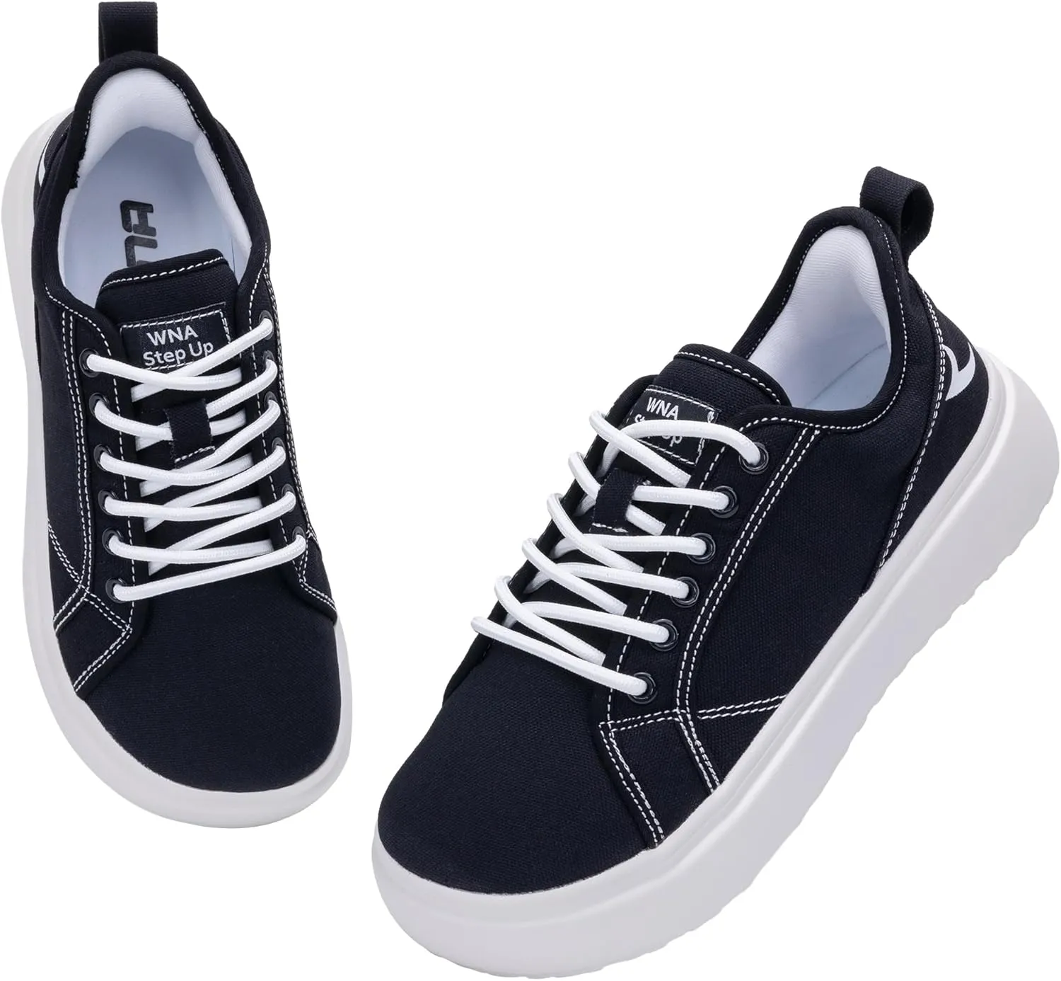 Womens Wide Toe Box Walking Shoes Slip On Canvas Shoe Comfortable Platform Low Top Sneaker for Casual Daily US 6-11