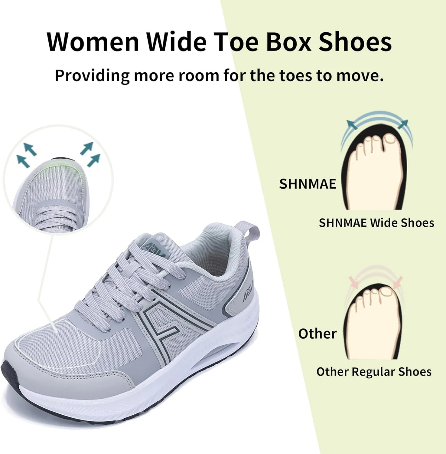 Women's Wide Toe Box Walking Shoes with Arch Support Wide Air Tennis Sneakers Orthotic Plantar Fasciitis Shoes