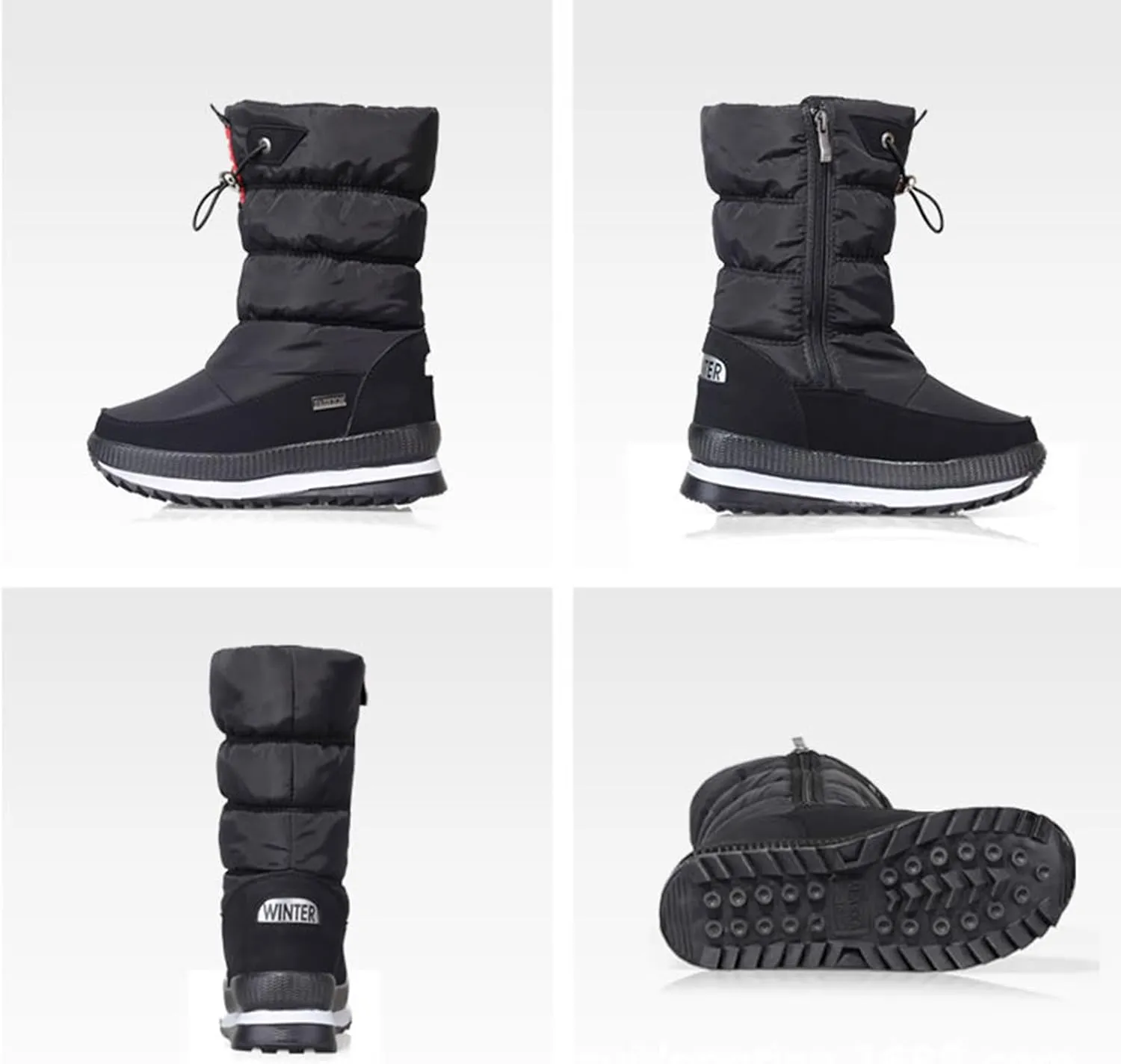 Womens Winter Boots Waterproof Insulated,Casual High Top Walking Slip On Winter Shoes for Women,Lightweight Comfortable Fur Lined Warm Snow Boots for Women
