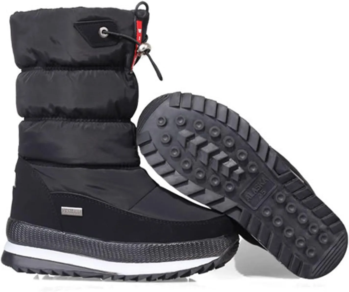 Womens Winter Boots Waterproof Insulated,Casual High Top Walking Slip On Winter Shoes for Women,Lightweight Comfortable Fur Lined Warm Snow Boots for Women