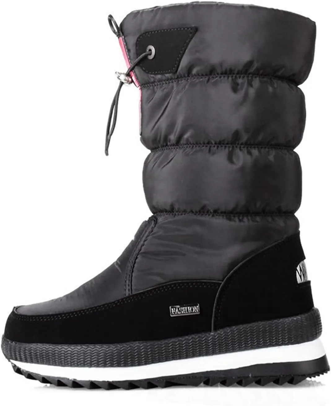 Womens Winter Boots Waterproof Insulated,Casual High Top Walking Slip On Winter Shoes for Women,Lightweight Comfortable Fur Lined Warm Snow Boots for Women