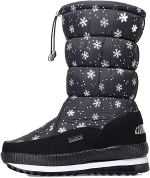 Womens Winter Boots Waterproof Insulated,Casual High Top Walking Slip On Winter Shoes for Women,Lightweight Comfortable Fur Lined Warm Snow Boots for Women