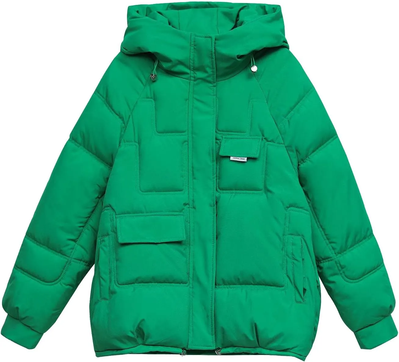 Women's Winter Coats Cropped Puffer Jackets Zip Up Stand Collar Padded Warm Trendy Short Down Jacket Outwear