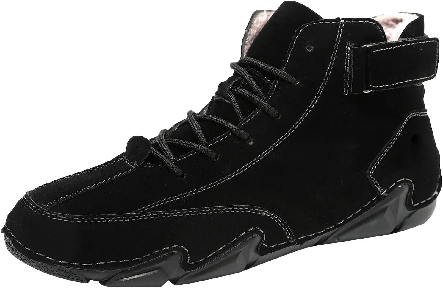 Womens Winter Non-Slip Plush Lined Walking Sneaker Lace Up Walking Shoes for Men