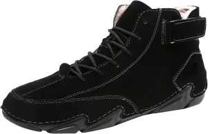 Womens Winter Non-Slip Plush Lined Walking Sneaker Lace Up Walking Shoes for Men