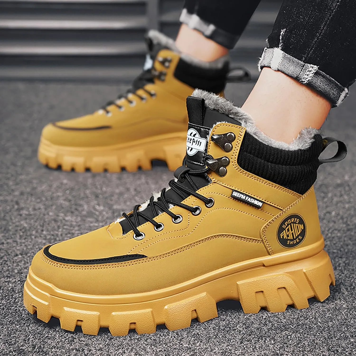 Work Boots for Men Soft Toe Hiking Sneakers Warm Booties Womens Safety Shoes Non Slip Waterproof Outdoor Shoes Lightweight Anti Slip Hike Grounded Footwear