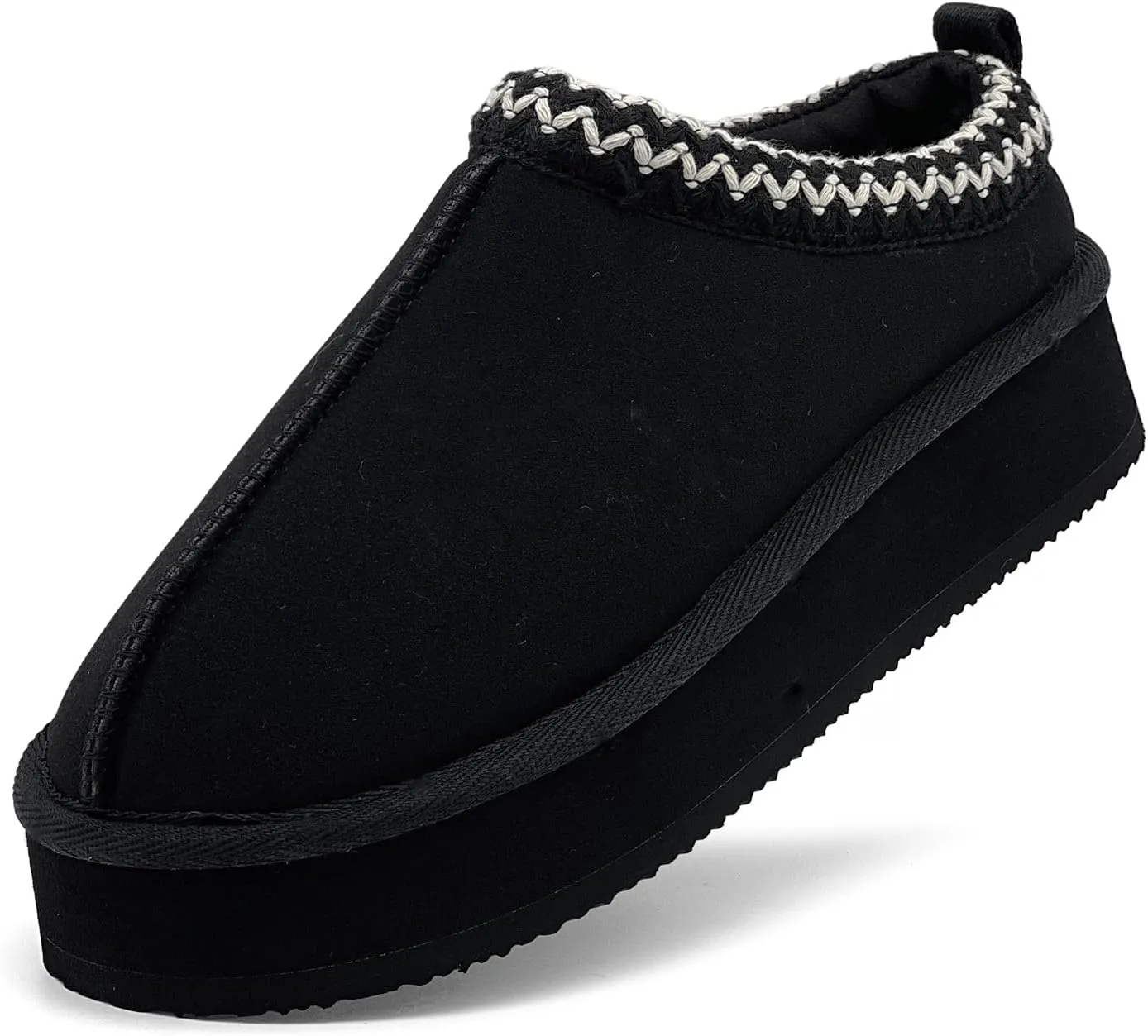 Xinran & Shengli Women's Platform Mules - Winter Memory Foam Slippers for Indoor & Outdoor, Cozy Suede Fur Fleece Lined