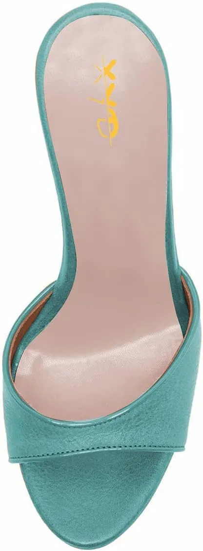 XYD Women Platform Slippers Slip On Stilettos Slides Sexy High Heel Mules Open Almond Toe Fashion Sandals Shoes