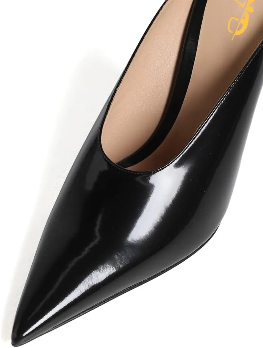 XYD Women's Sharp Pointed Toe Mules Slides Slip On Wedges High Heel Sandals Backless Chic Party Club Dress Shoes